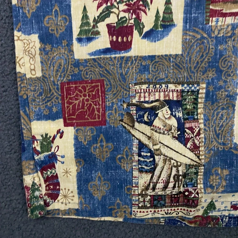 Reyn Spooner Mele Kalikimaka Hawaiian Shirt Boys Large Xmas Santa Popover